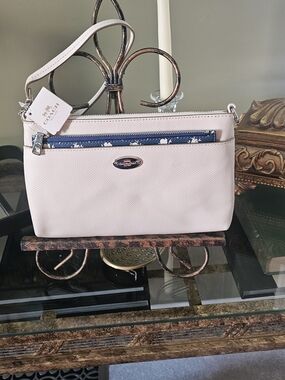 Coach  Crossbody Wristlet with Blue Accent